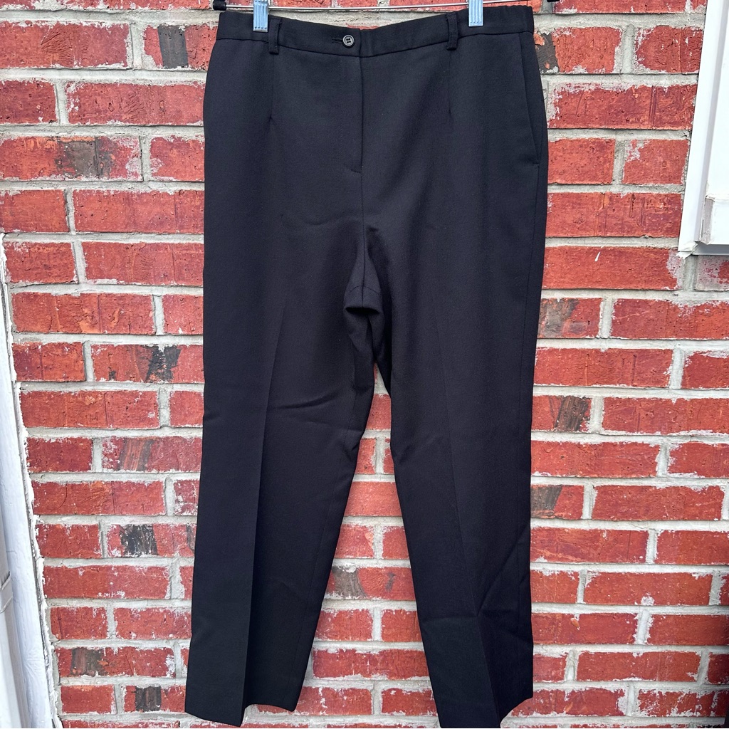 Pendleton Pants Womens Size 10 Black Trouser Slacks 100% Virgin Wool